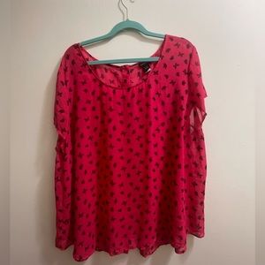 Torrid pink butterfly shirt